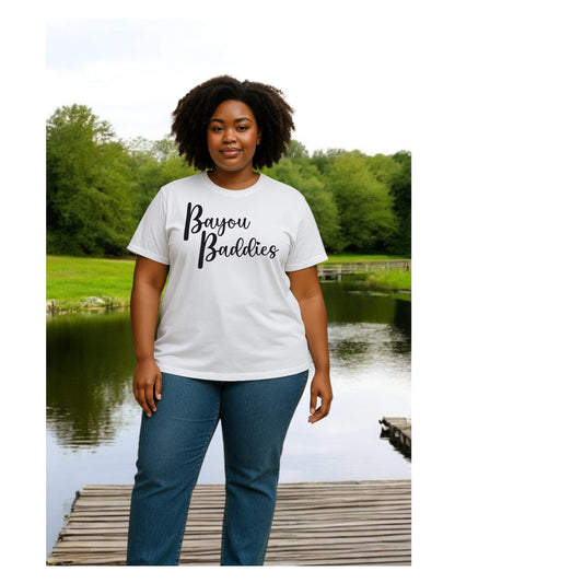 Bayou Baddies Stacked Women's Relaxed T-Shirt | White